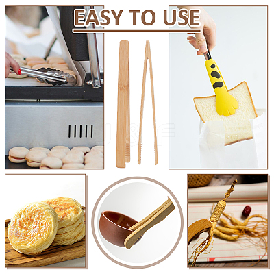 Bamboo Cooking Tongs AJEW-WH0270-205-1