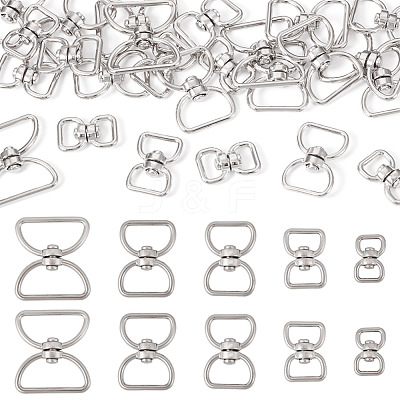 25Pcs 5 Styles Zinc Alloy Swivel Clasps FIND-TA0008-31-1
