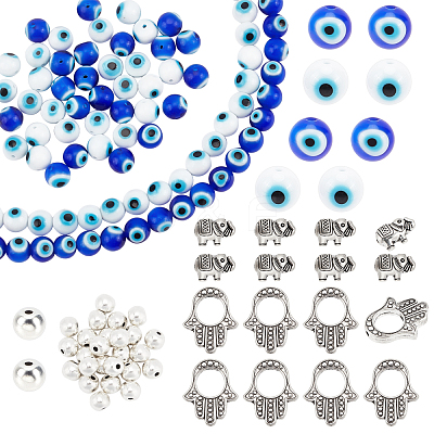 DIY Evil Eye Beads Making Finding Kit DIY-PH0006-35-1
