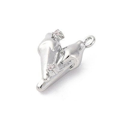 Brass Rhinestone Pendants KK-E793-12P-1