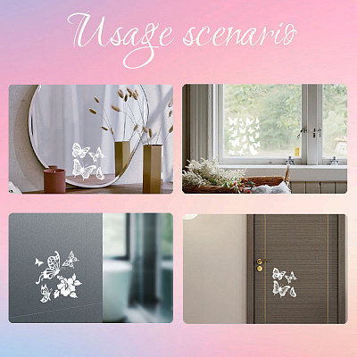 Waterproof Reflective Plastic Mirror Stickers DIY-WH0668-006-1
