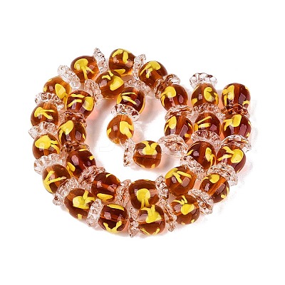 Inner Flower Handmade Lampwork Beads LAMP-Q039-13C-1