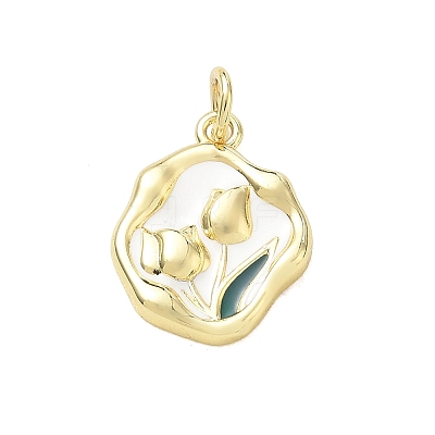 Brass Enamel Pendants KK-CBA3F25-09G-02-1