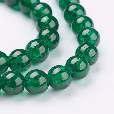 Spray Painted Crackle Glass Beads Strands CCG-Q001-6mm-17-1