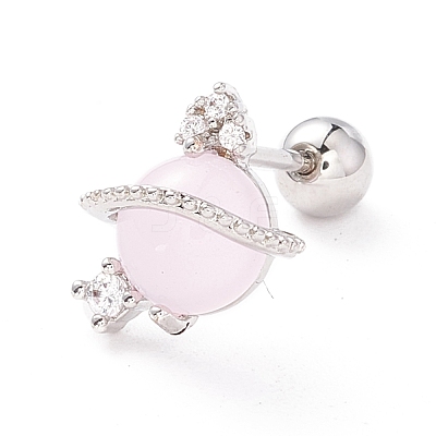 Planet Cat Eye Stud Earrings for Women EJEW-A065-02P-1