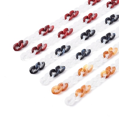 Handmade Acrylic Curb Chains AJEW-JB00943-1
