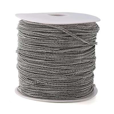 Iron Flat Double Link Chains CH-ZX009-4x3mm-P-1