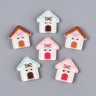 2-Hole Printed Resin Buttons BUTT-Q047-03-1