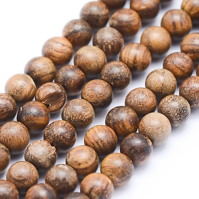 Natural African Padauk Wood Beads Strands X-WOOD-P011-02-8mm-1