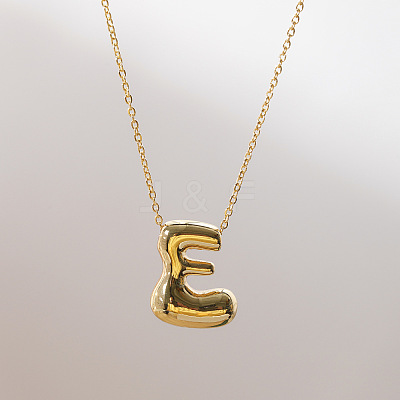 Brass Chunky Initial Pendant Necklaces WG97A63-05-1