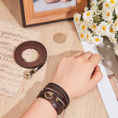 2Pcs Cowhide Wrap Bracelets BJEW-GF0001-35A-1