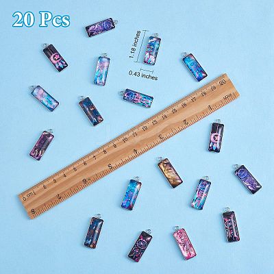 10Pairs 10 Style Bohemian Style Glass Pendants STAS-SZ0003-09-1