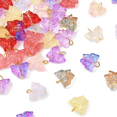 50Pcs Glass Pendants PALLOY-FS00015-1