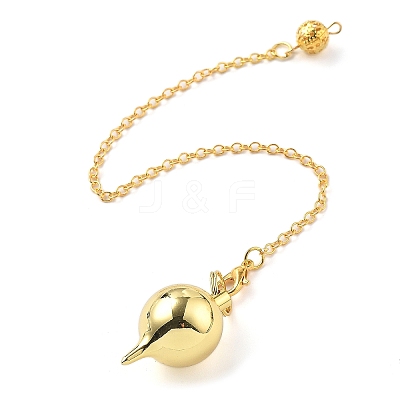 Brass Dowsing Pendulum Big Pointed Round Pendants KK-H491-03G-1