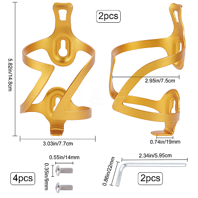 Aluminum Alloy Bicycle Drink Water Bottle Cup Holder Cage AJEW-WH0143-30B-1