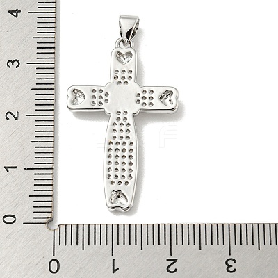 Rack Plating Brass Micro Pave Cubic Zirconia Pendants KK-F869-14P-1