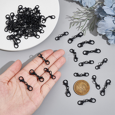 50Pcs 2 Styles Alloy Double Lobster Claw Clasps FIND-NB0004-74-1