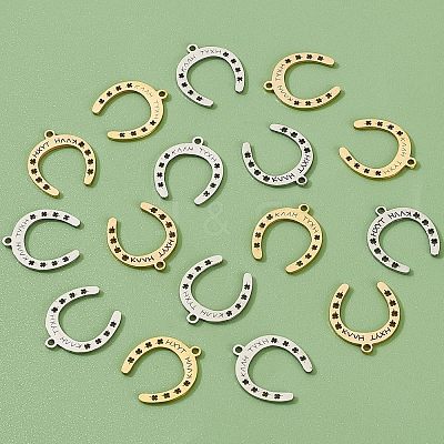 16Pcs 2 Colors 201 Stainless Steel Pendants STAS-CA0001-52-1