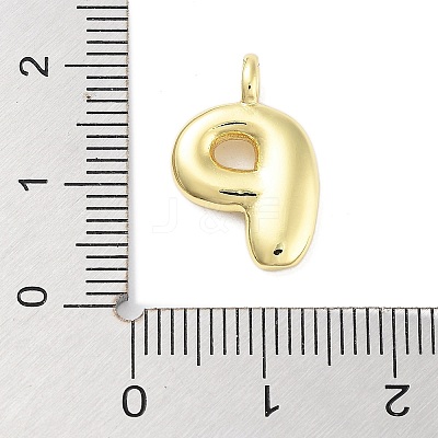 Rack Plating Brass Balloon Letter Pendants KK-C050-01G-P-1