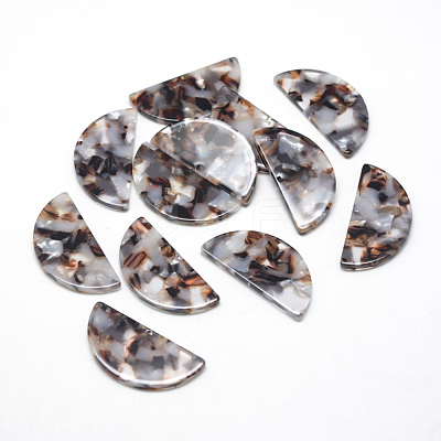 Cellulose Acetate(Resin) Semi Circle Pendants KY-S111B-A320-1