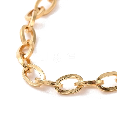 PVD Vacuum Plating 304 Stainless Steel Cable Chain Bracelet for Men Women BJEW-E031-05D-G-1