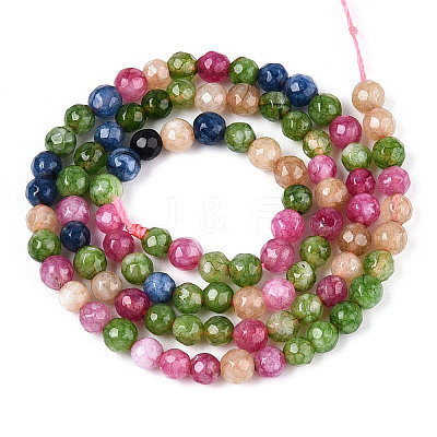 Dyed Natural White Jade Beads Strands G-T139-4mm-60-01-1