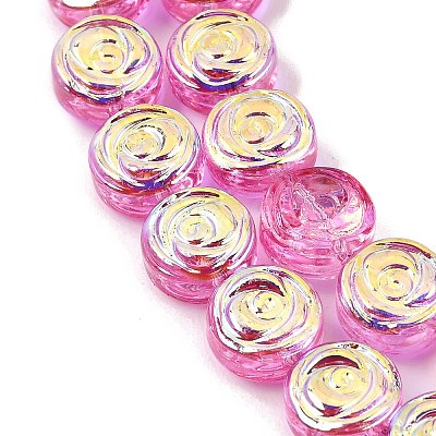 Electroplate Baking Paint Transparent Glass Beads Strands GL-CBA2ED2-05A-1
