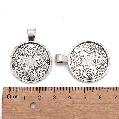 Tibetan Style Alloy Pendant Cabochon Settings TIBE-R295-055AS-FF-1