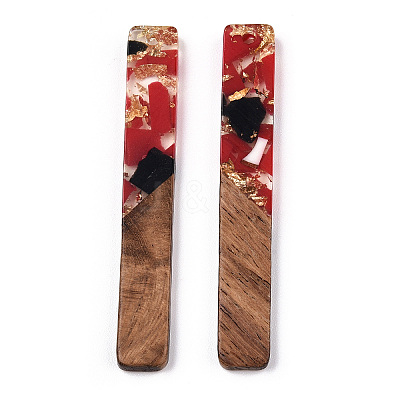 Transparent Resin & Walnut Wood Big Pendants RESI-TAC0017-70-A06-1