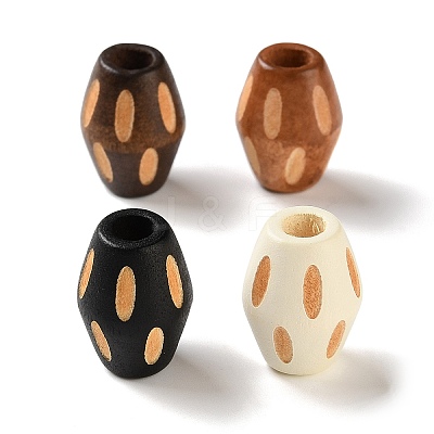 Schima Wood Carved European Beads WD-CBACBB7-01-1