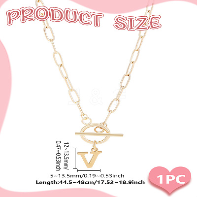 304 Stainless Steel Letter Pendant Necklaces NJEW-LP0001-52V-G-1