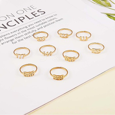 Number Pendant Necklace & Open Cuff Ring JX199A-1