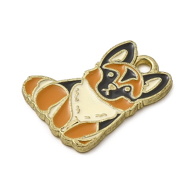 Golden Plated Alloy Enamel Pendants ENAM-L049-01G-04-1