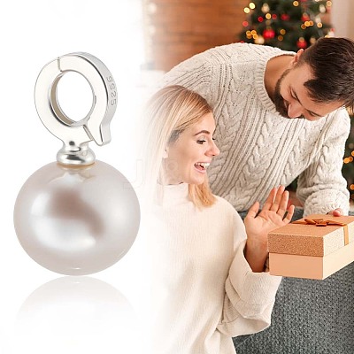 1Pc Natural Baroque Keshi Pearl Freshwater Pearl Round Pendants PEAR-BBC0001-25B-1
