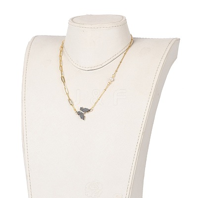 Brass Micro Pave Cubic Zirconia Butterfly Pendant Necklaces NJEW-JN03239-1