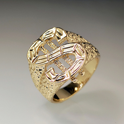 Dollar Sign Zinc Alloy Finger Rings for Men FS-WG78023-04-1