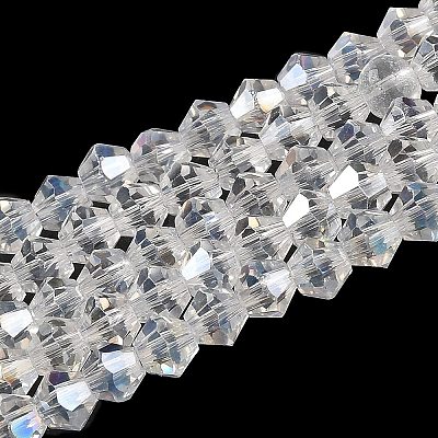 Transparent Electroplate Glass Beads Strands EGLA-A039-T3mm-B13-1