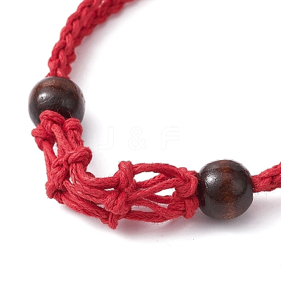 Adjustable Braided Waxed Cotton Macrame Pouch Bracelet Making BJEW-JB09698-02-1