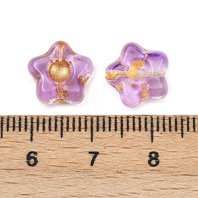 Electroplate and Golden Metal Enlaced Glass Beads EGLA-T029-02H-1