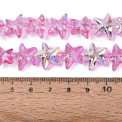 Electroplate Transparent Glass Beads Strands EGLA-Q136-01A-13-1