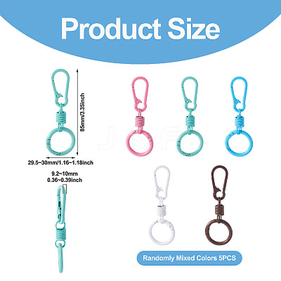 5Pcs Spray Painted Alloy Iron Spring Gate Ring FIND-TA0008-67-1