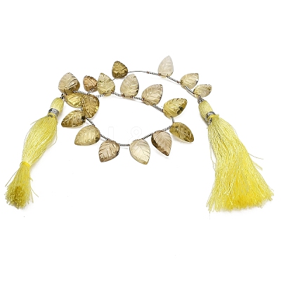Natural Lemon Quartz(Heated) Carved Beads Strands GG-CBA0C95-E05-1