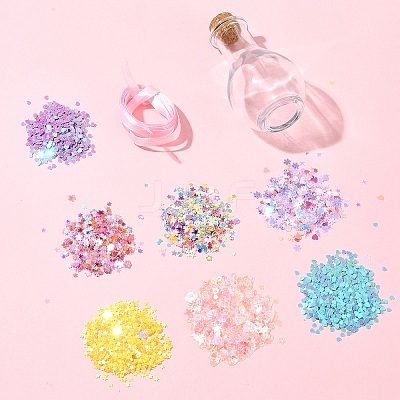 Star Heart PVC Plastic Paillette/Sequins Beads Wish Bottle DIY Making Kits DIY-FS0007-59-1