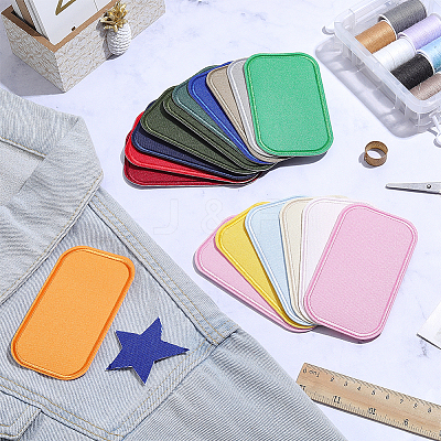 18Pcs Embroider Thread Iron on/Sew On Patches PATC-WH0023-91-1