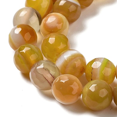 Natural Striped Agate/Banded Agate Beads Strands G-A246-8mm-01-1
