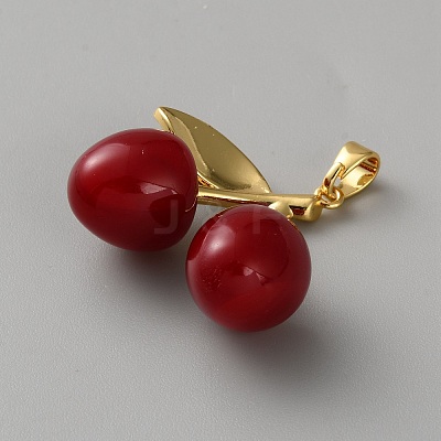 Brass Resin Pendants LS-KK-CJC0030-04G-03-1