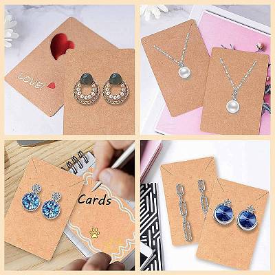 30Pcs Rectangle Paper One Pair Earring Display Cards with Hanging Hole DIY-YW0008-55B-1