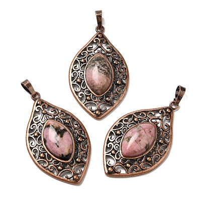 Natural Rhodonite Pendants G-H065-3R-05-1