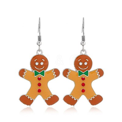 Christmas Theme Alloy Plastic Dangle Earrings FS-WG6FBD6-16-1