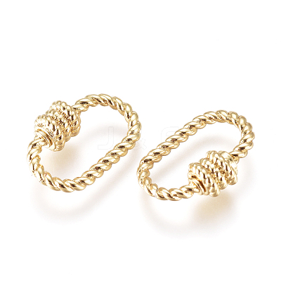 Brass Screw Carabiner Lock Charm KK-D159-12G-1